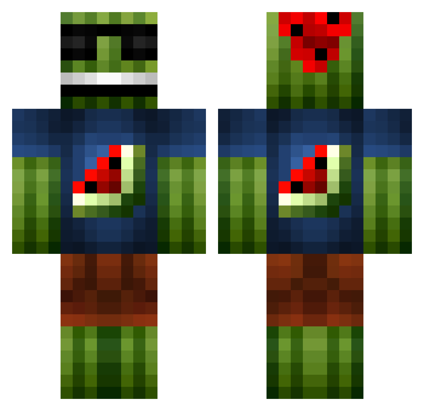 Nandu28 Minecraft skin, front and back view