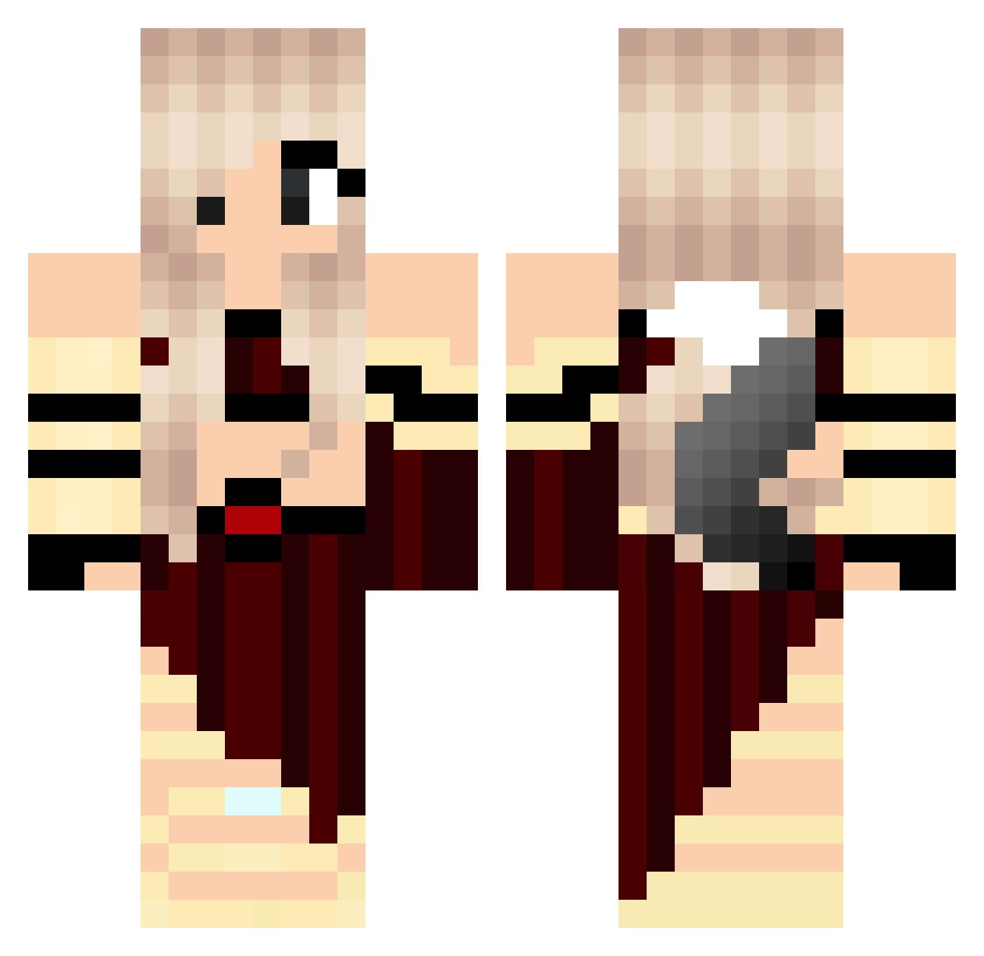 ISI1234567 Minecraft skin, front and back view