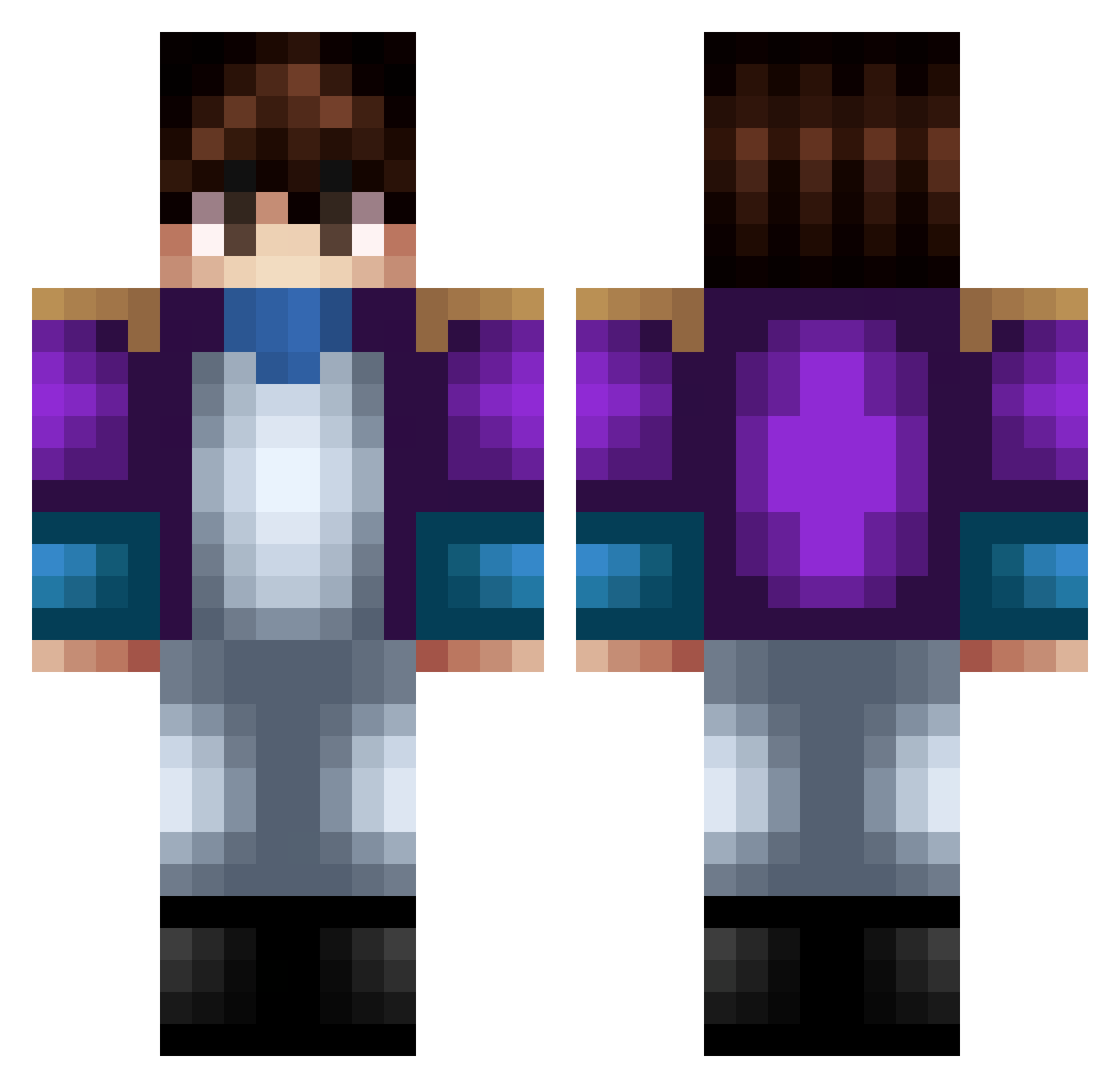 OrsettoMagico Minecraft skin, front and back view