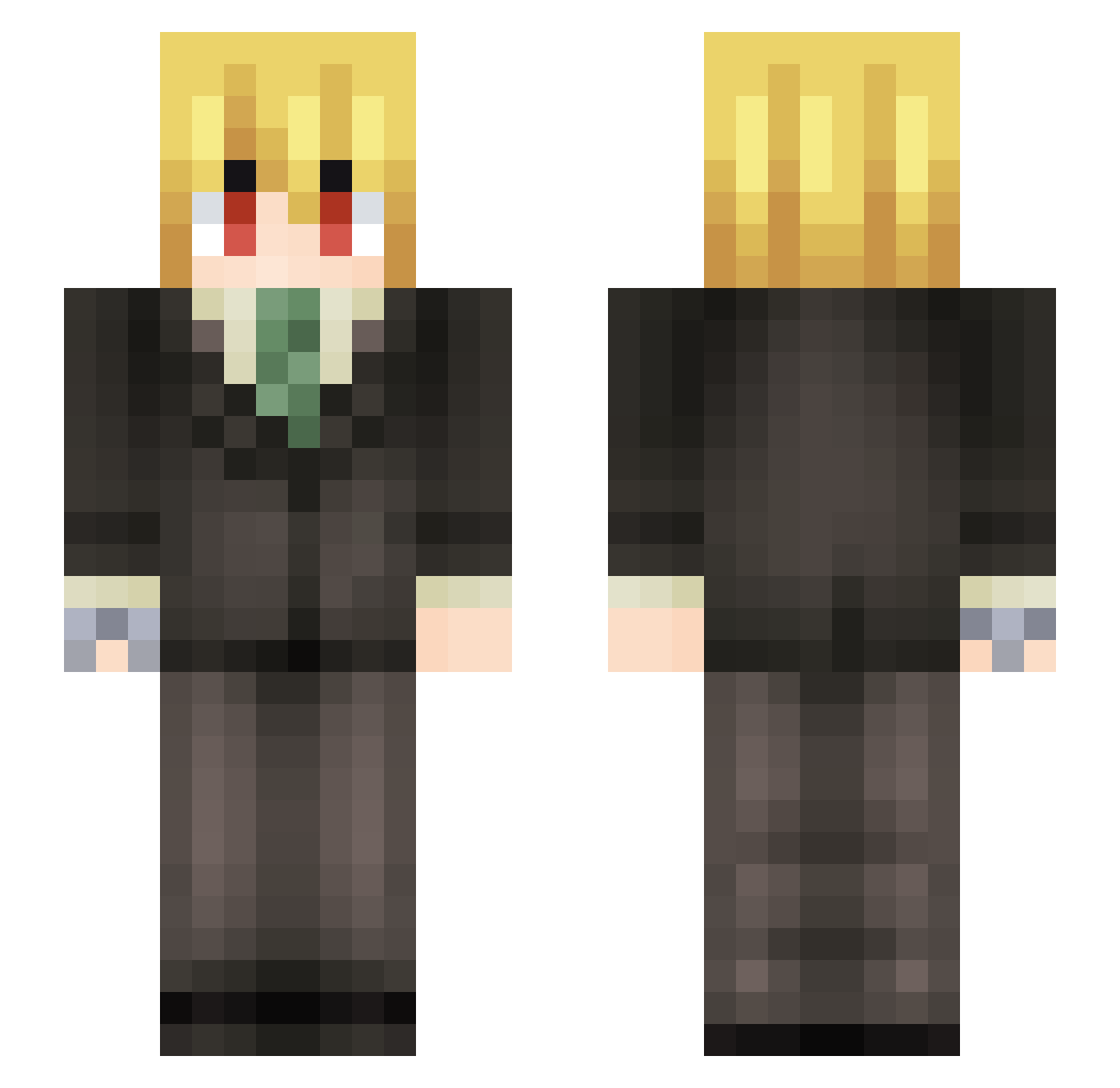 Silly_Rein Minecraft skin, front and back view