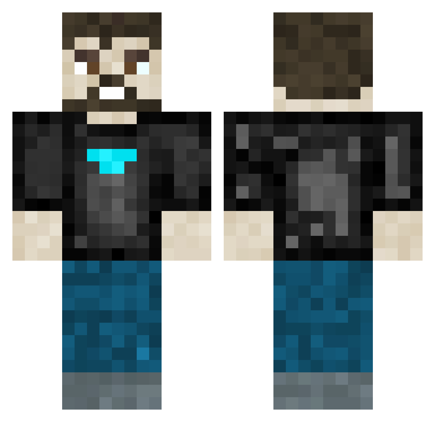 x_EX0_x Minecraft skin, front and back view