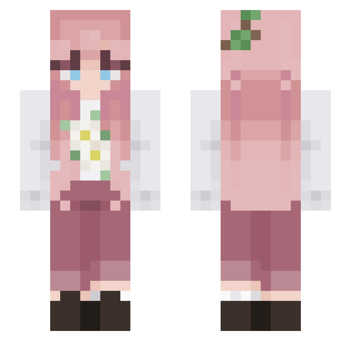 ShiroIsAQTPie Minecraft skin, front and back view