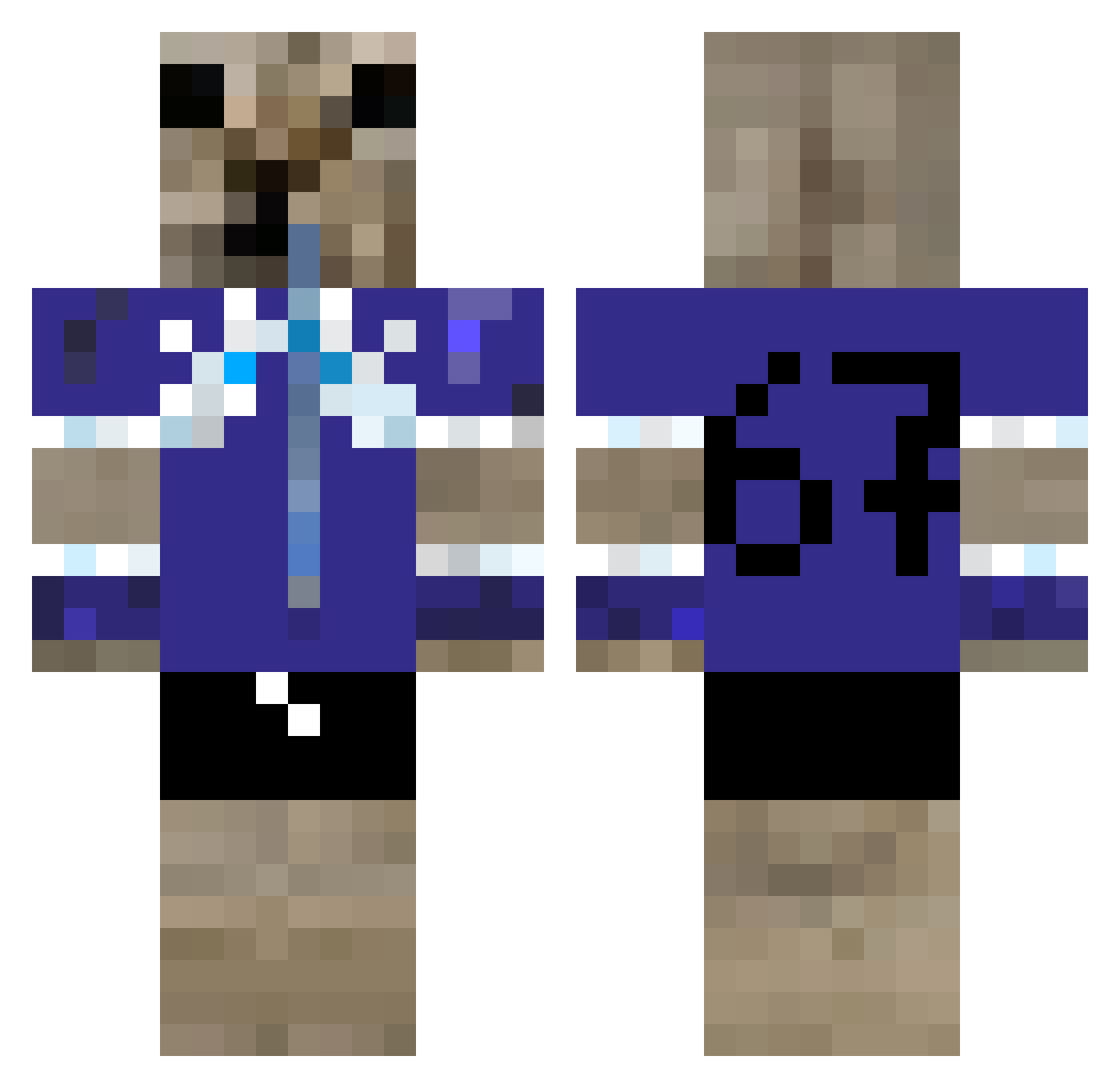 Gallahad321 Minecraft skin, front and back view