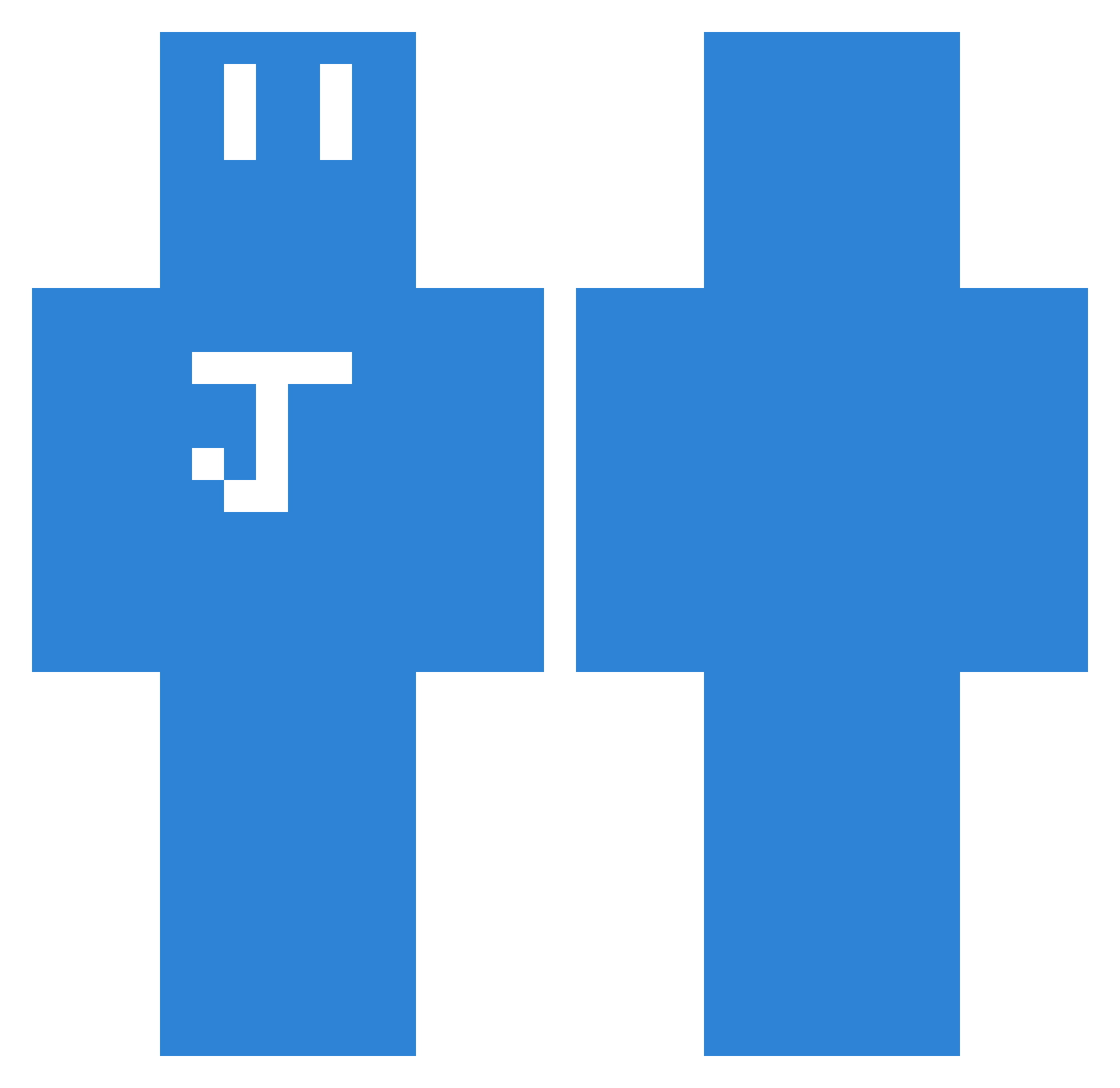 JaceWolf Minecraft skin, front and back view