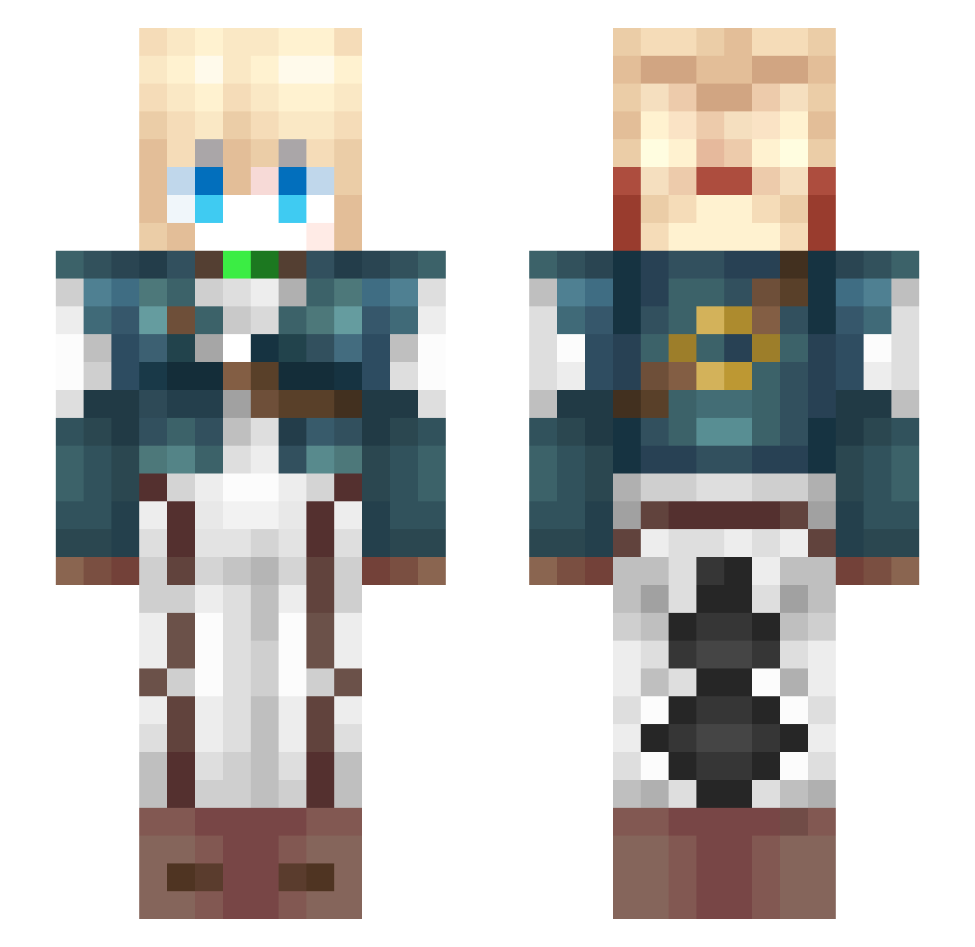 Olegshop Minecraft skin, front and back view