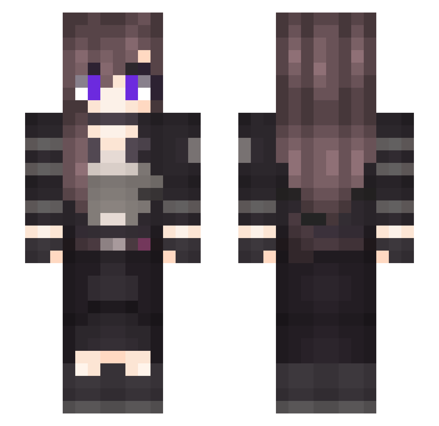 solrd Minecraft skin, front and back view