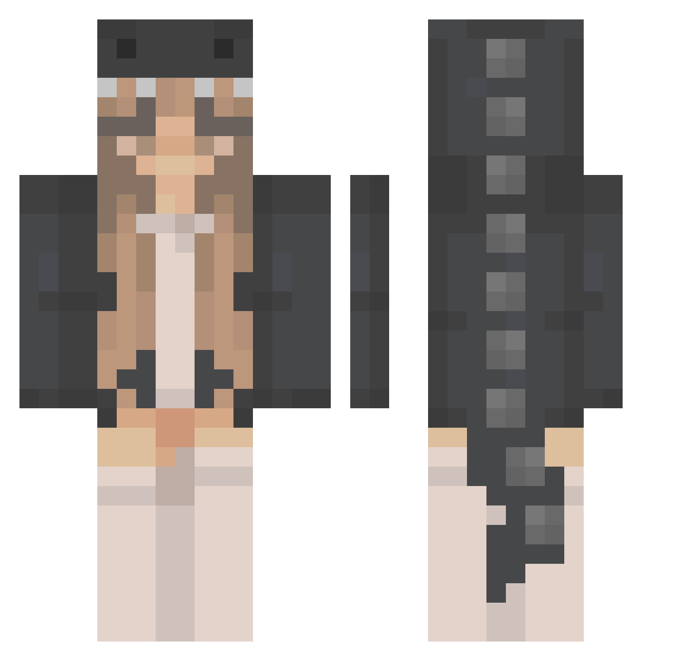 Enderschmearl Minecraft skin, front and back view