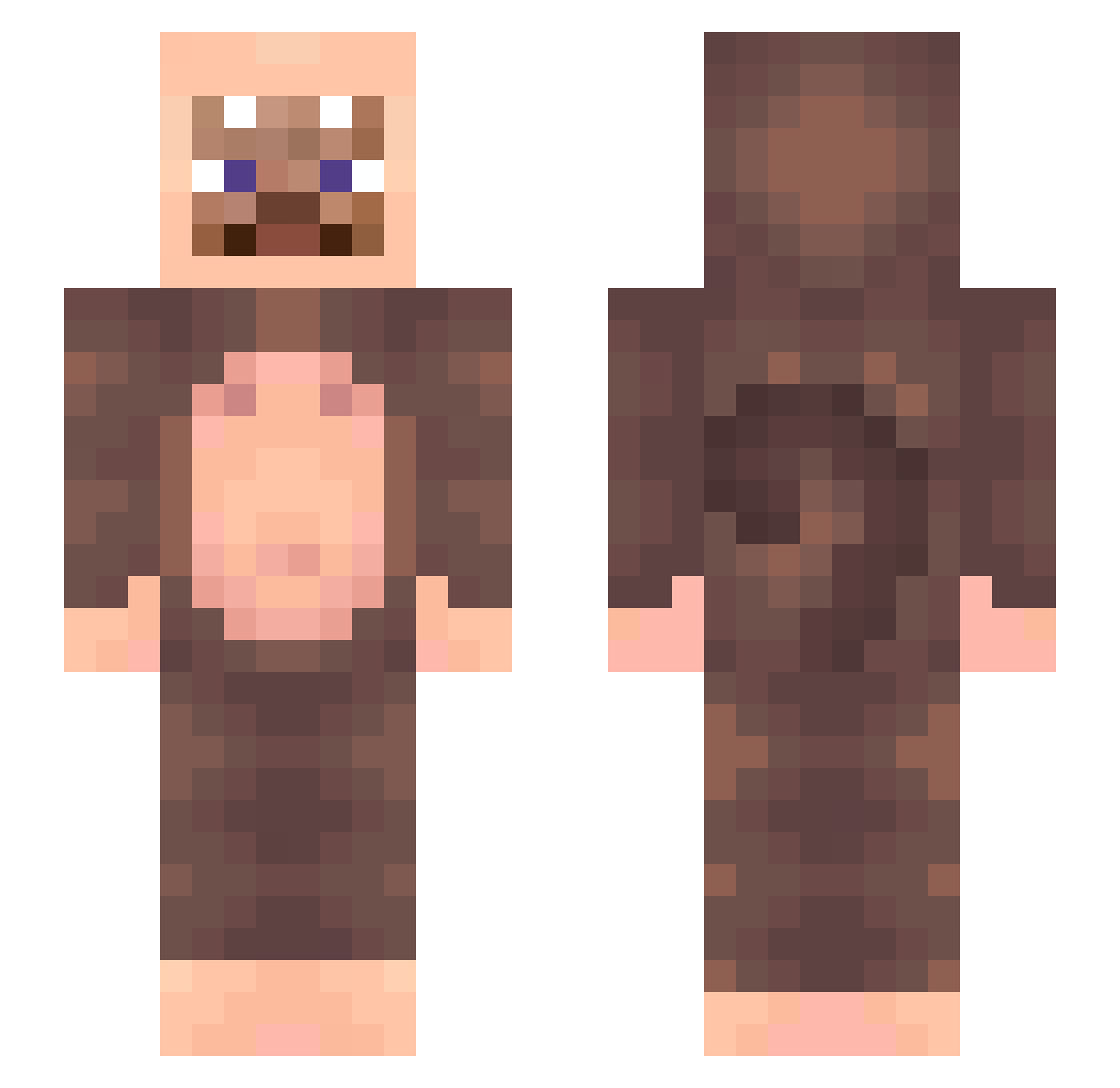 MonkeyIzzy Minecraft skin, front and back view