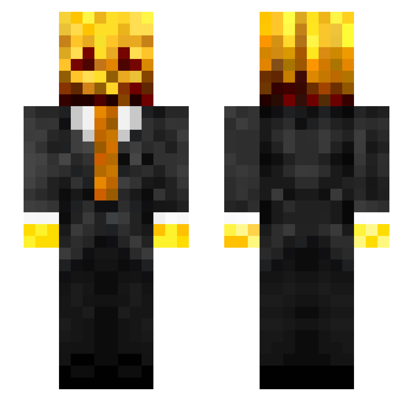 inerudite Minecraft skin, front and back view