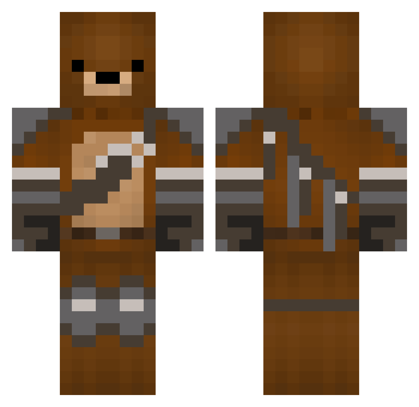 Genep Minecraft skin, front and back view