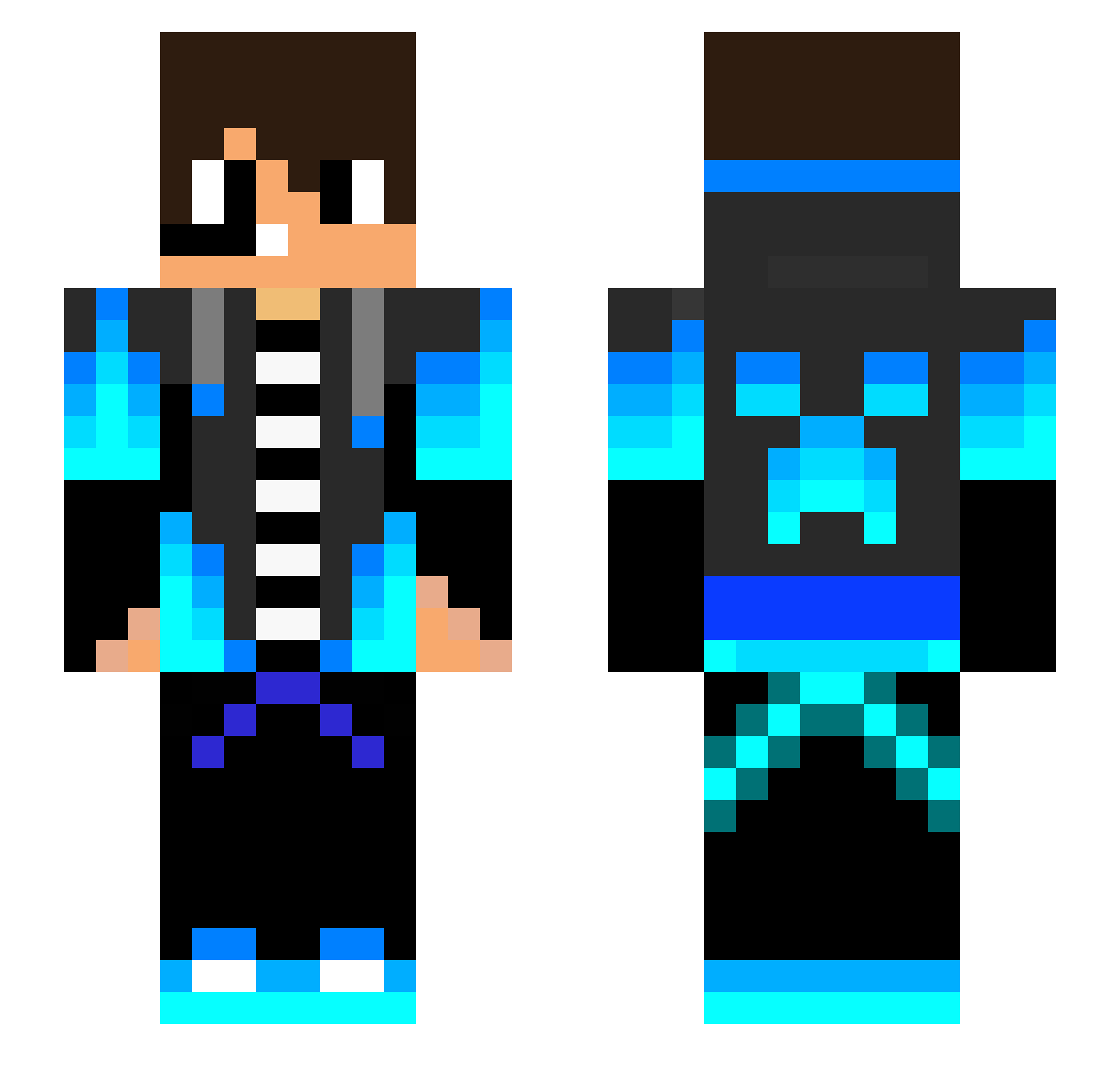Sorbic Minecraft skin, front and back view