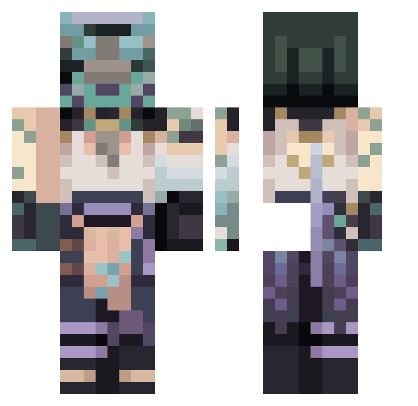 Dread_BIt Minecraft skin, front and back view