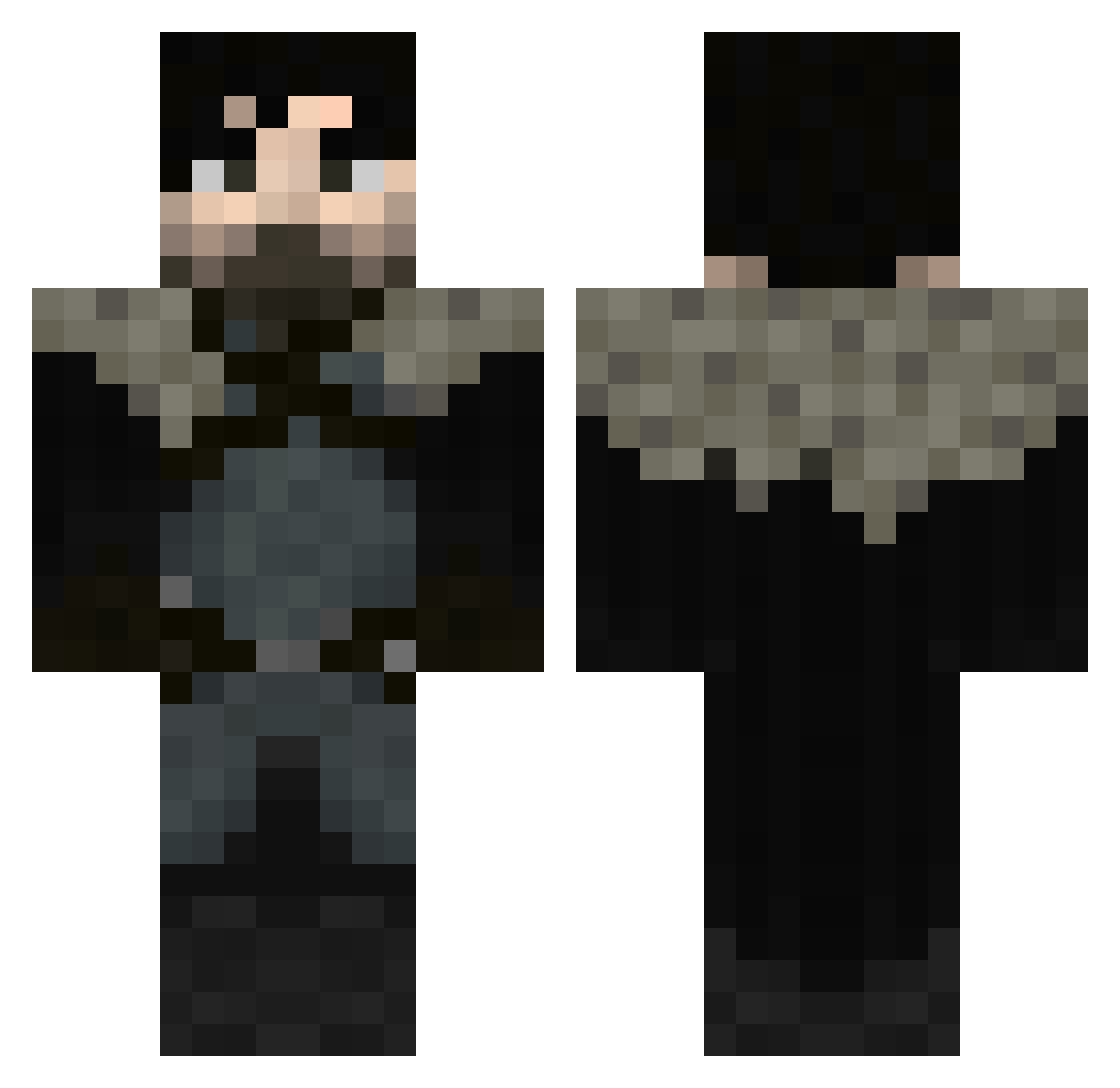 saccern Minecraft skin, front and back view