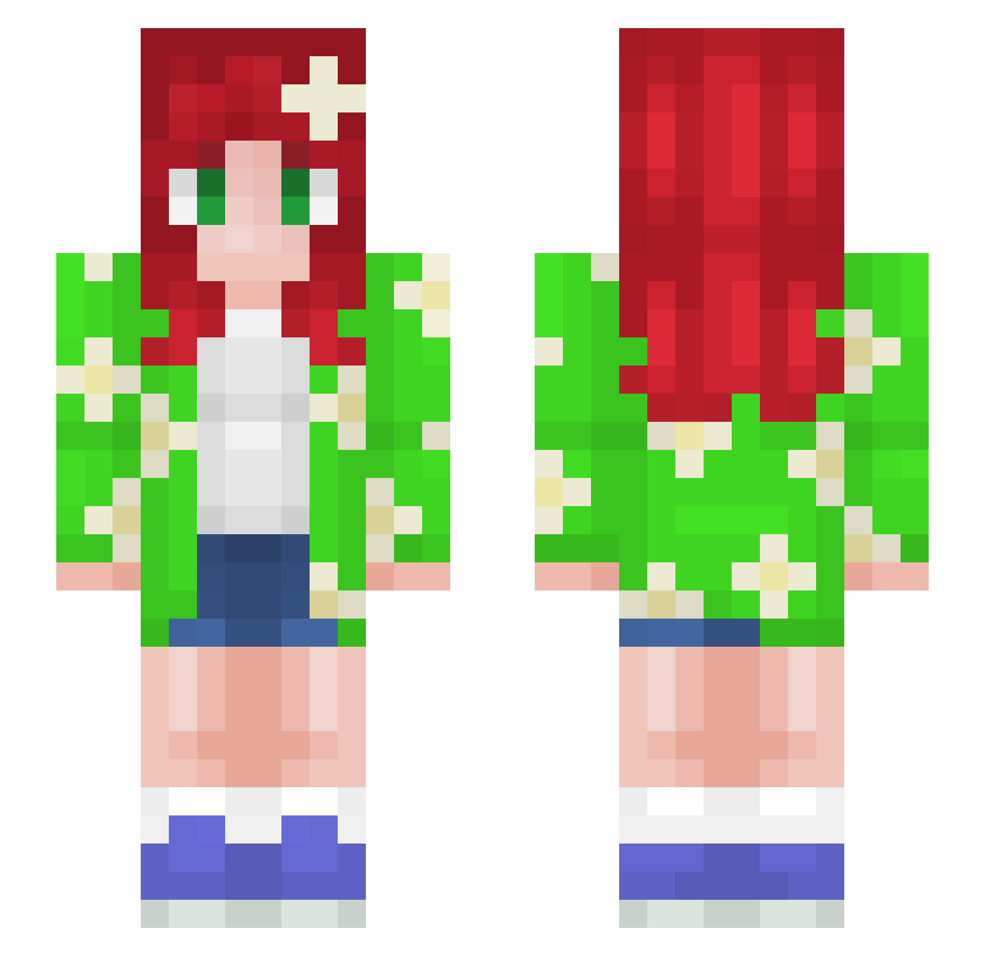 Rosiekit102 Minecraft skin, front and back view
