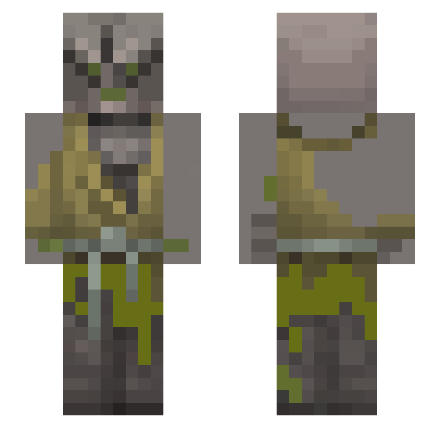 xxvoidxx818z_ Minecraft skin, front and back view