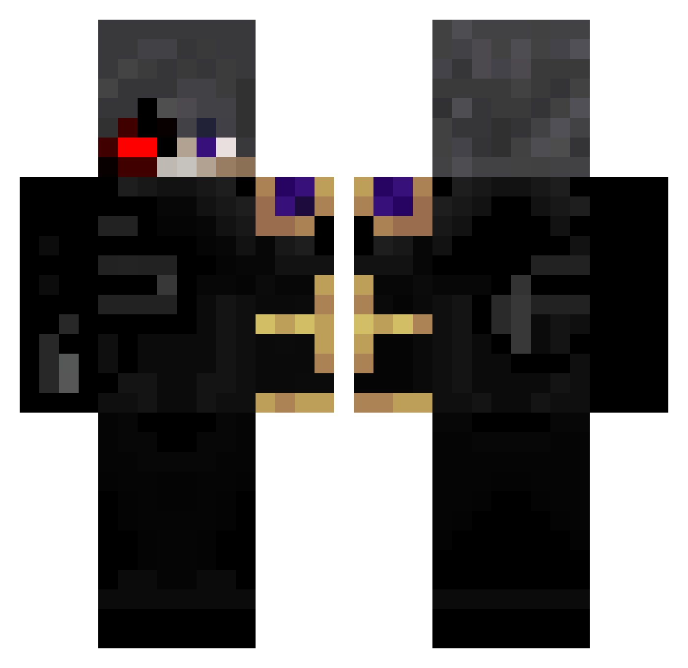 DeWe_eS Minecraft skin, front and back view