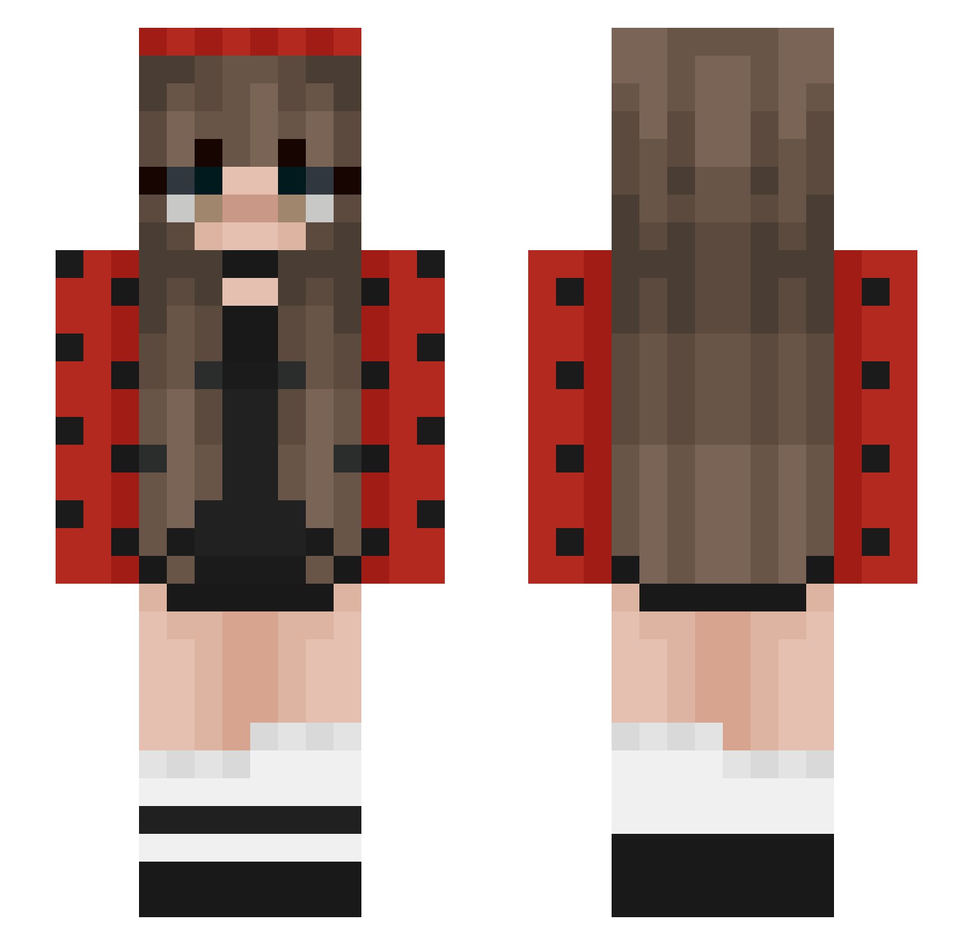 bellebloxio Minecraft skin, front and back view