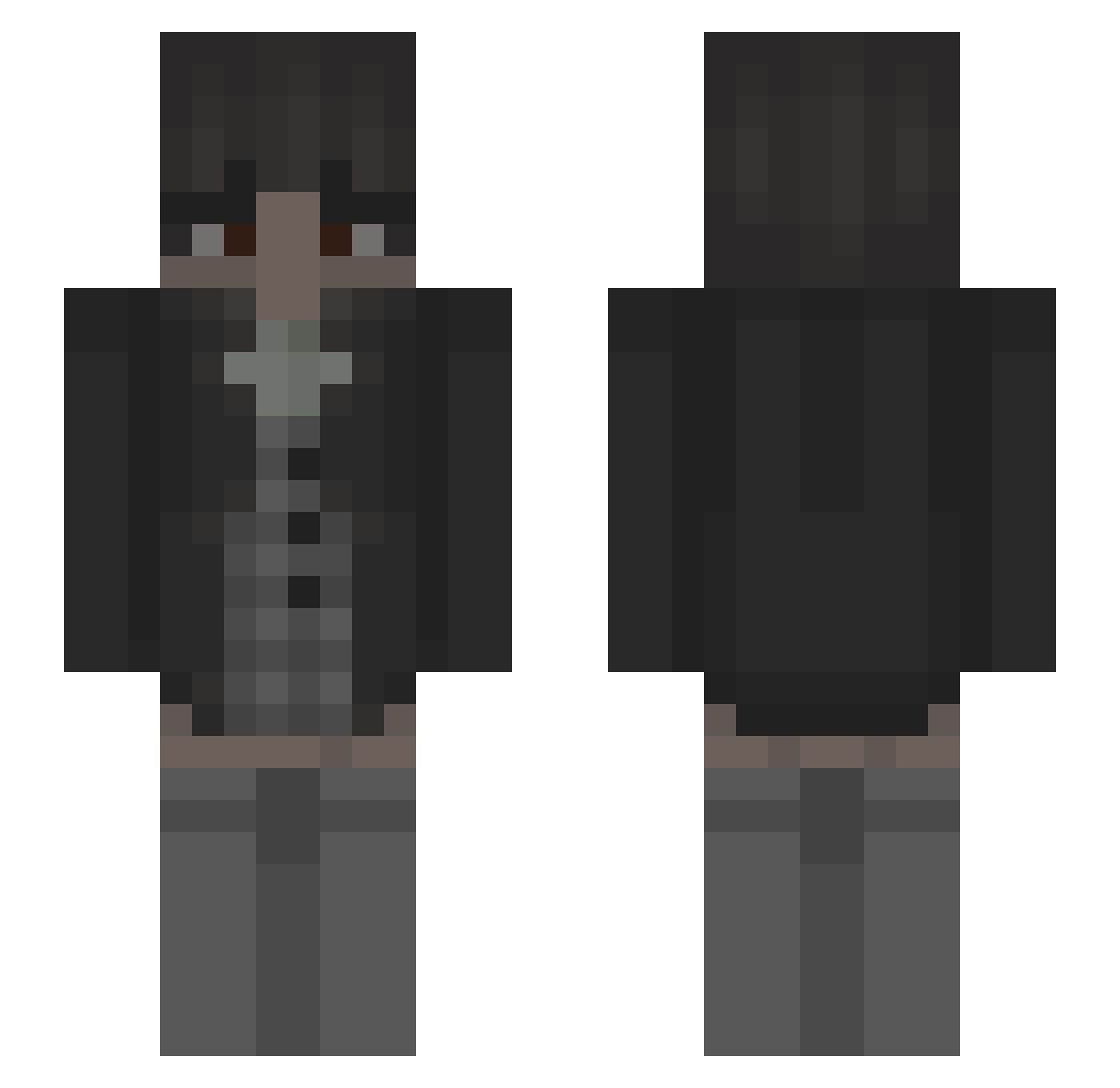 elaborator Minecraft skin, front and back view