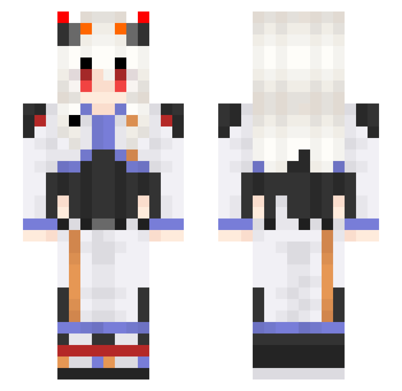 ExoLunera Minecraft skin, front and back view