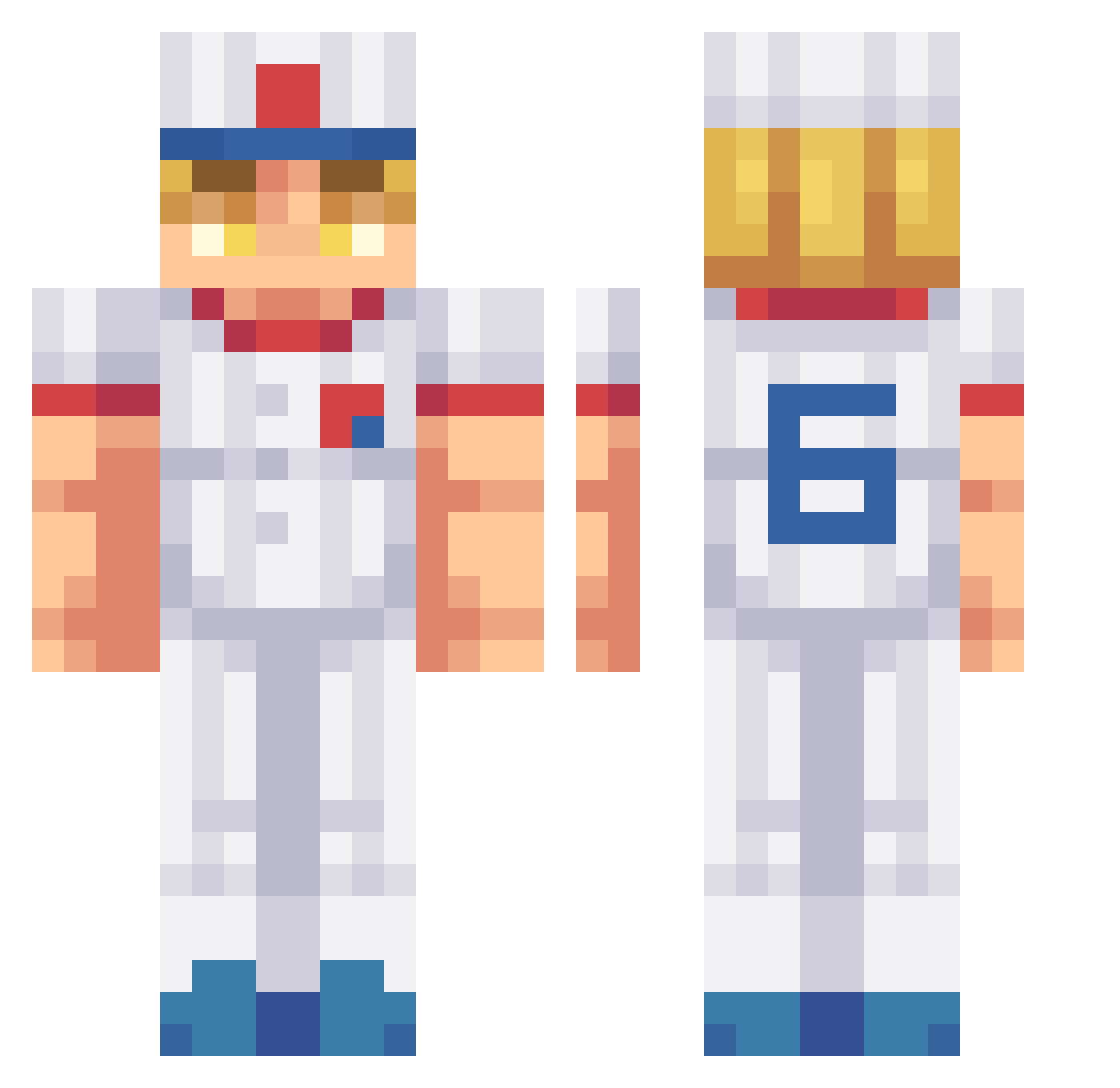 DASM43 Minecraft skin, front and back view