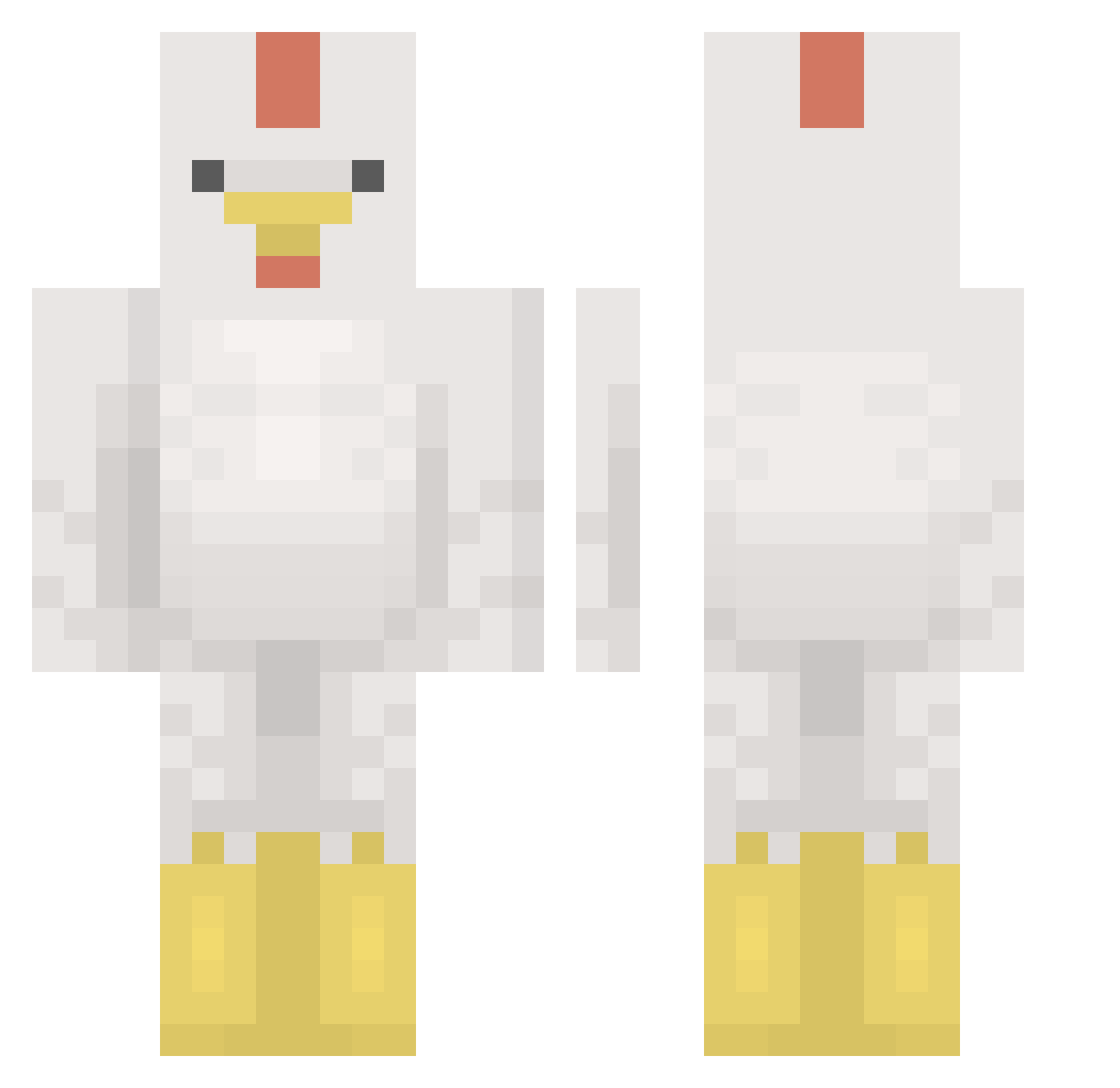Mushi02 Minecraft skin, front and back view