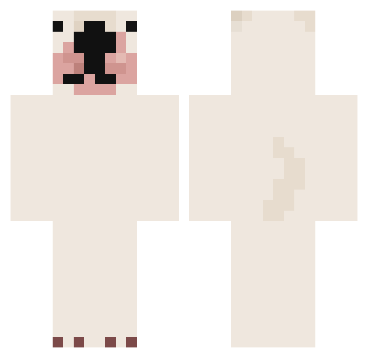 Replistix Minecraft skin, front and back view