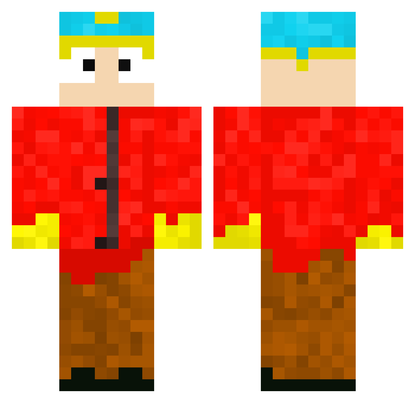croissantv2 Minecraft skin, front and back view