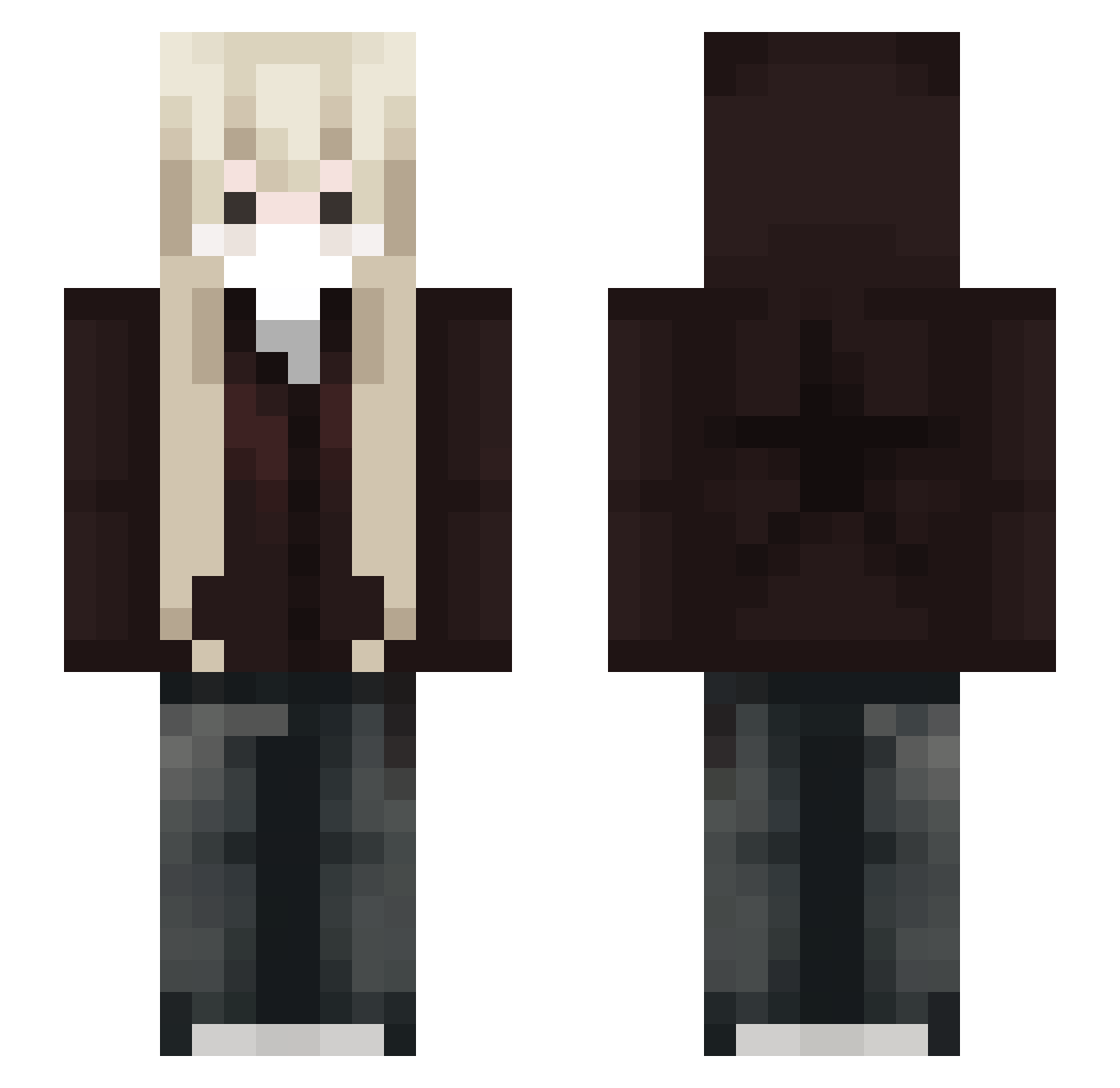 ZZJasd Minecraft skin, front and back view
