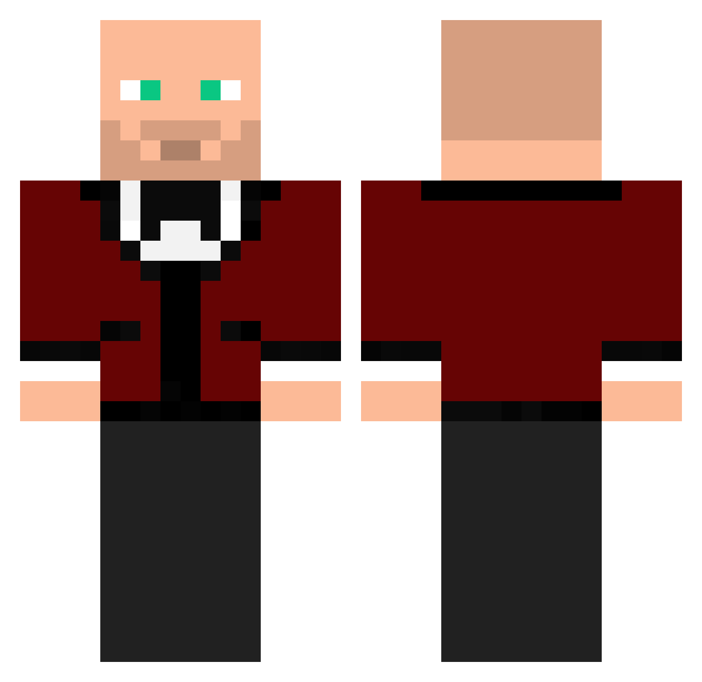 Swego Minecraft skin, front and back view