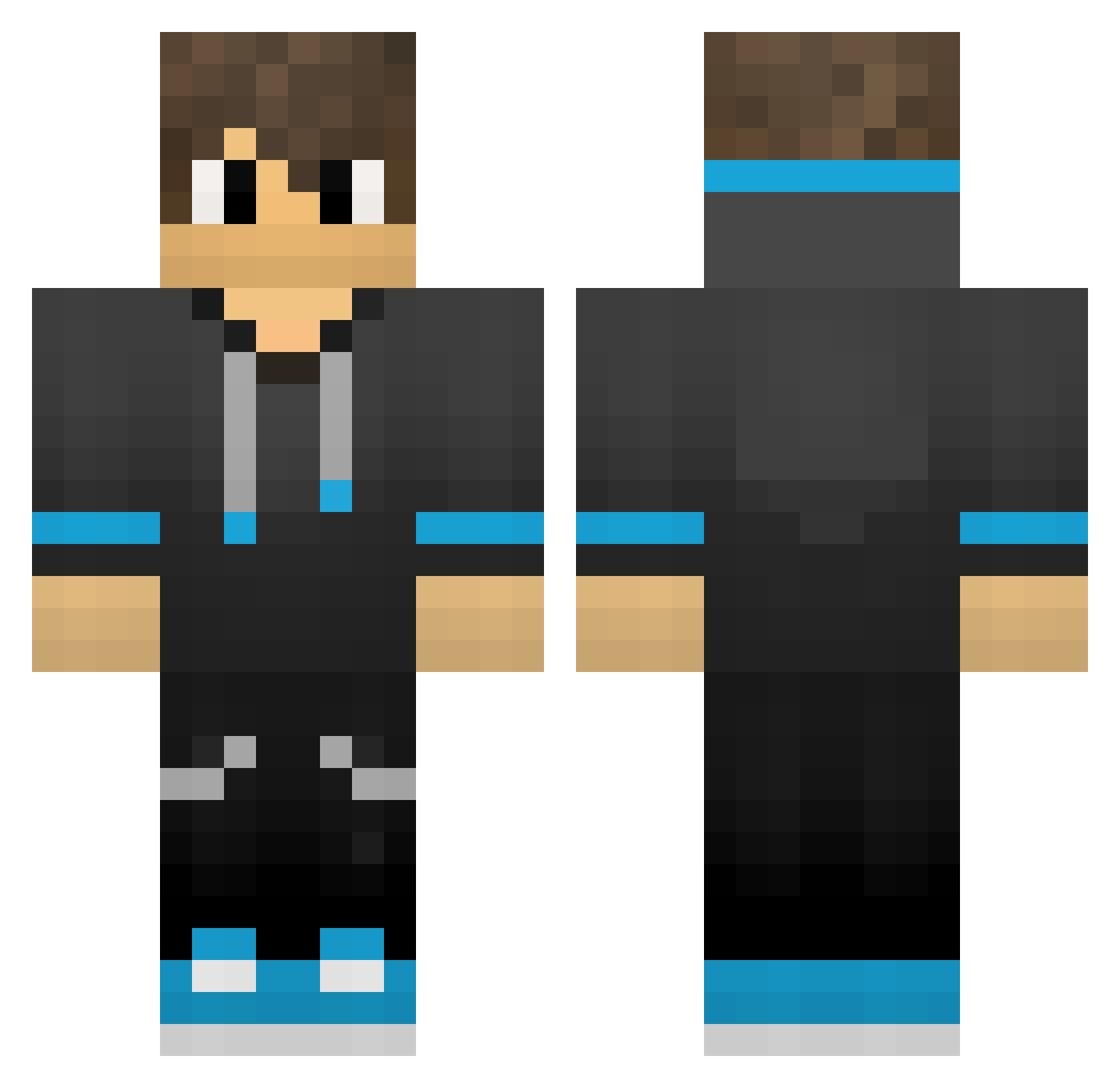 ImGreeky Minecraft skin, front and back view