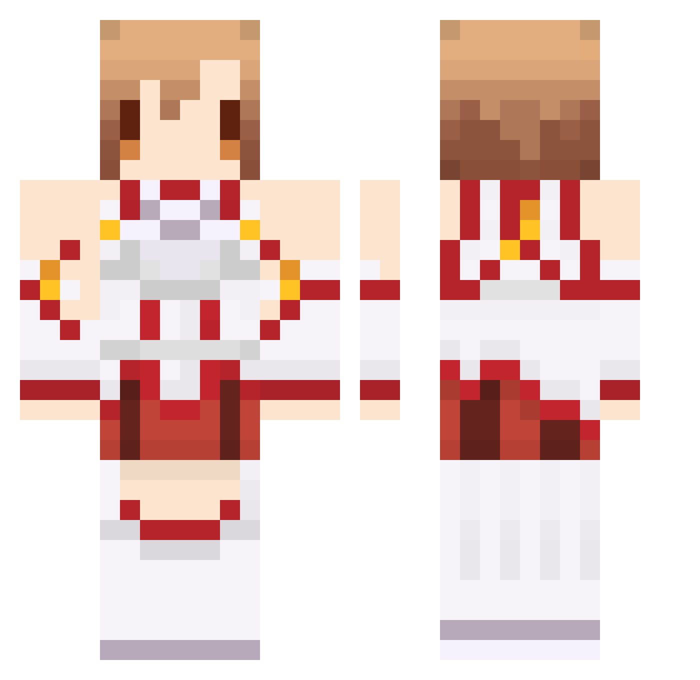 Amelanchier Minecraft skin, front and back view