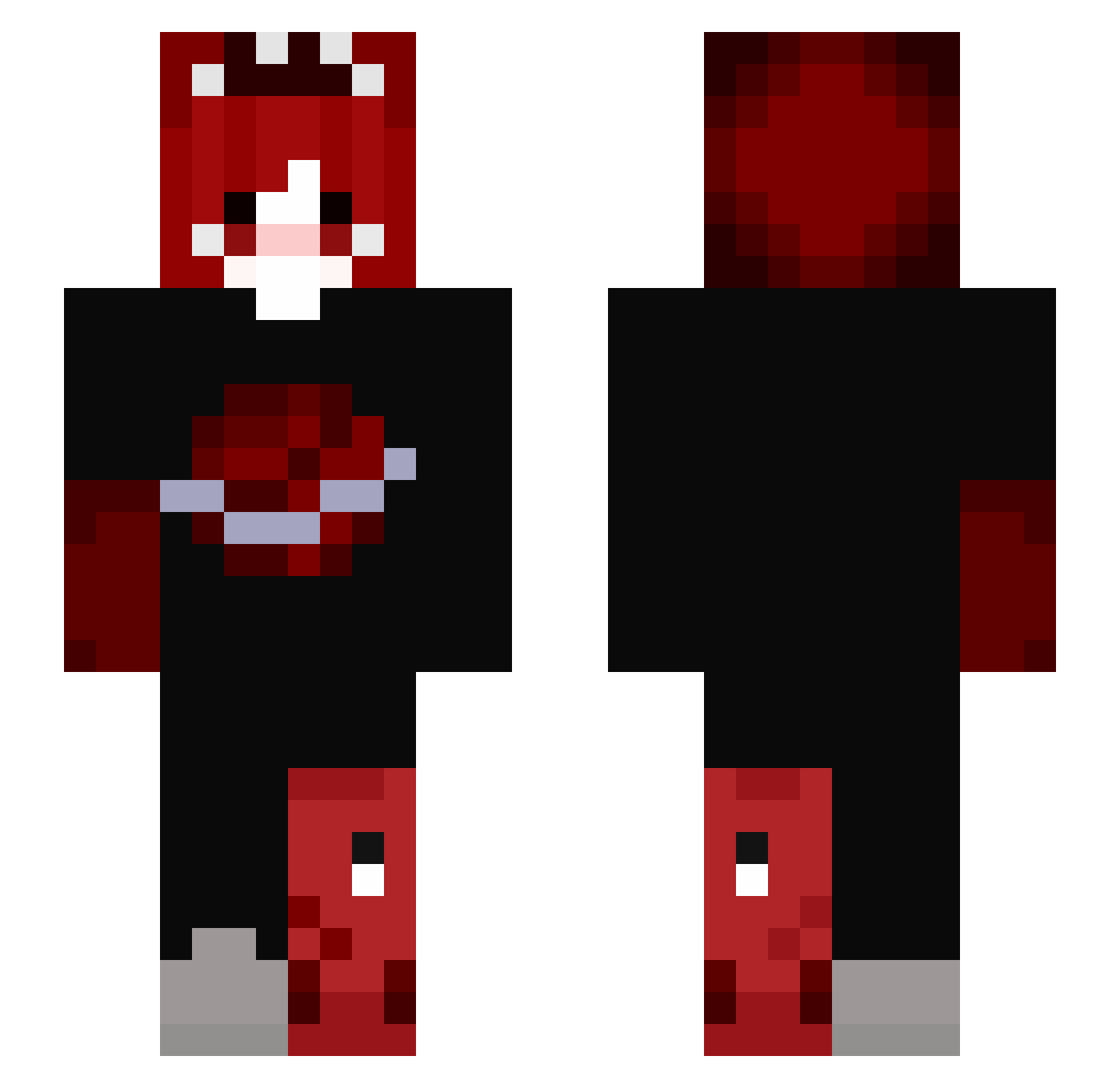 zyeuu Minecraft skin, front and back view