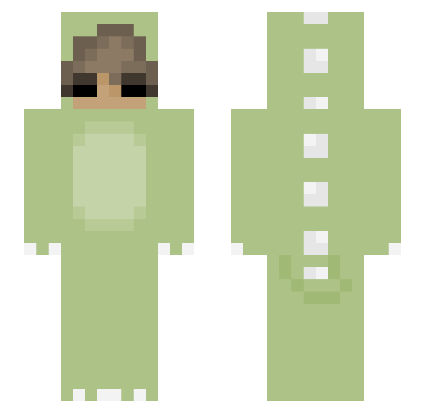 BlockMonsterW Minecraft skin, front and back view