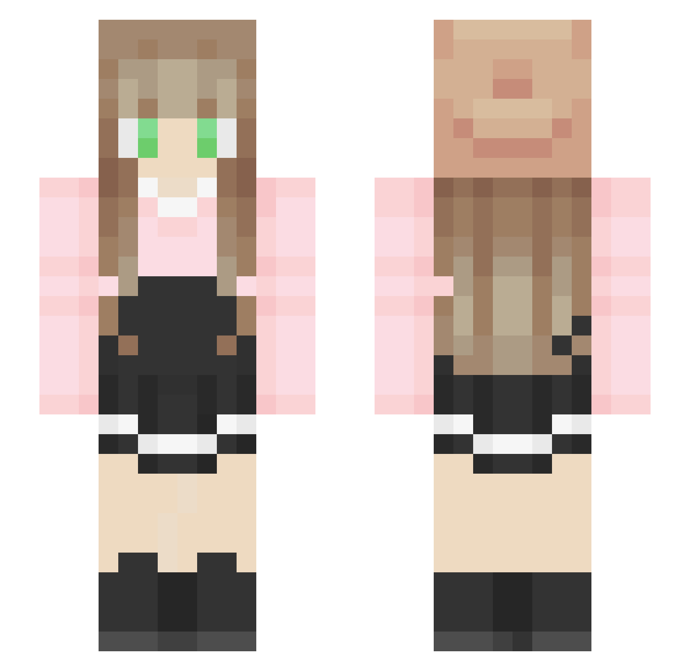 sophise Minecraft skin, front and back view