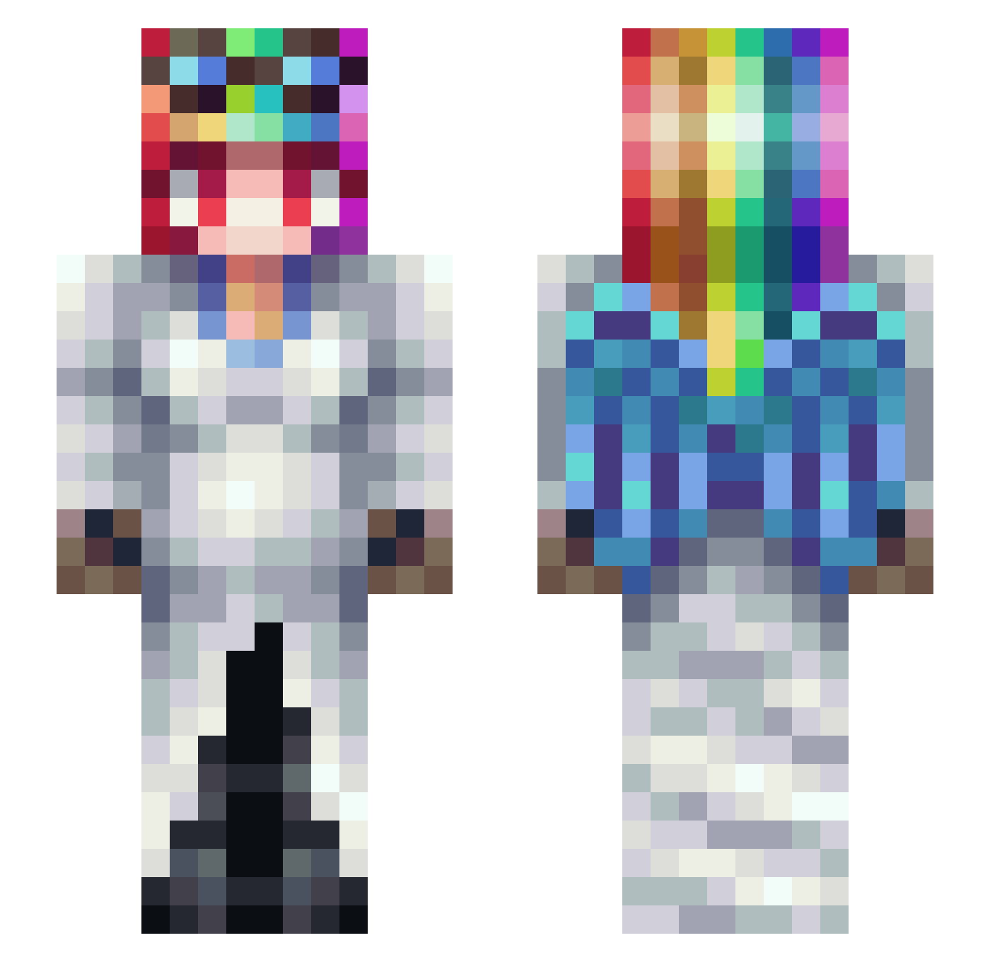 KarasuClumsy Minecraft skin, front and back view