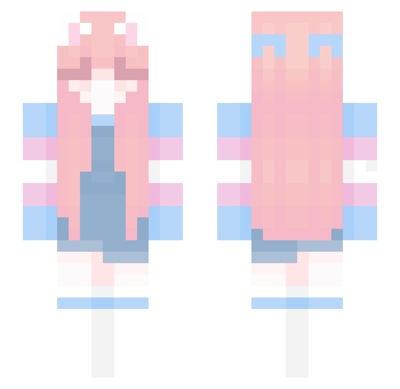 LucyKalypso Minecraft skin, front and back view
