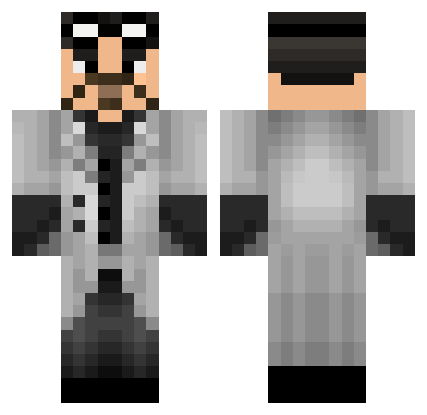Neoplasia Minecraft skin, front and back view