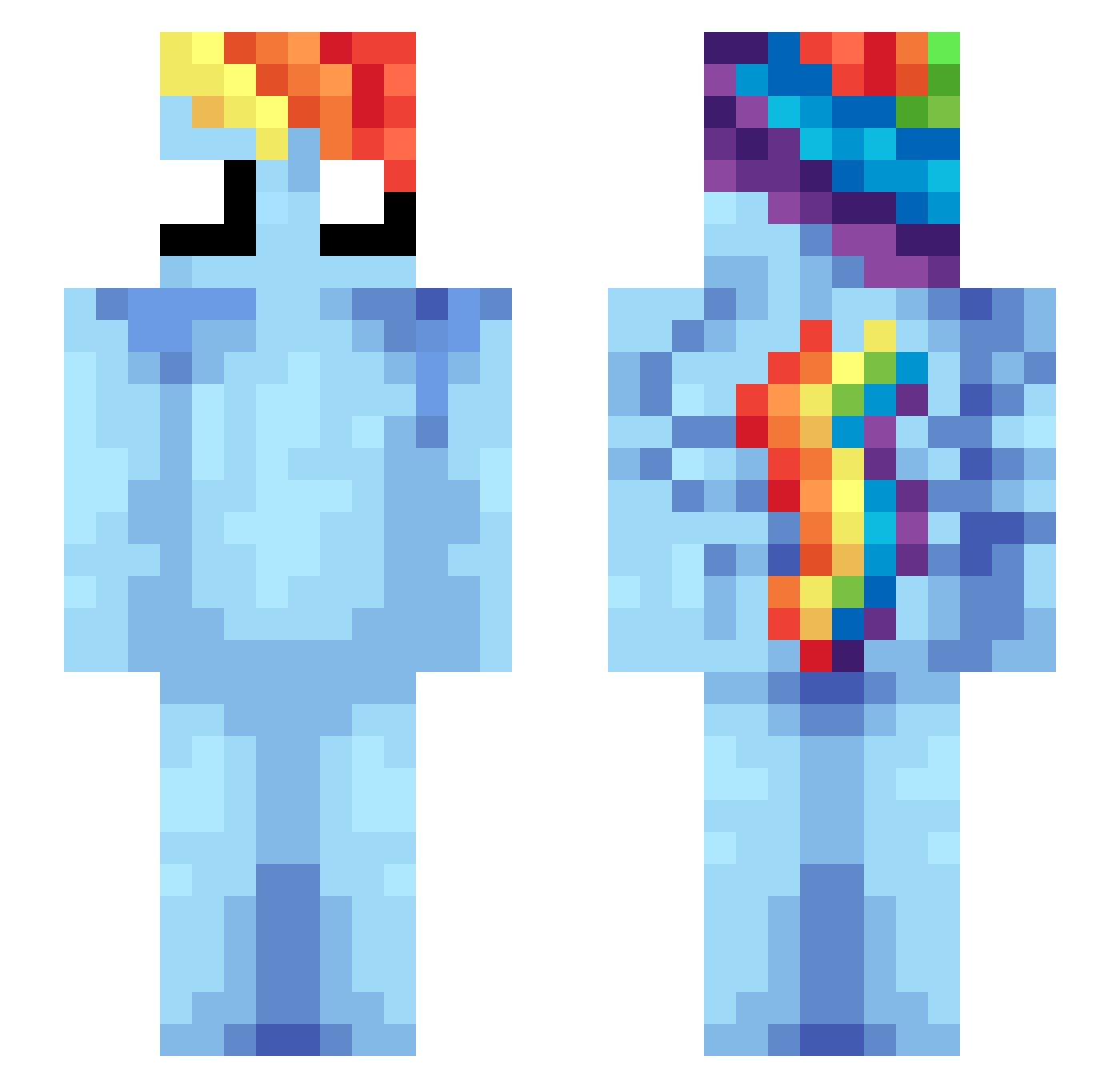 HamuraLost Minecraft skin, front and back view