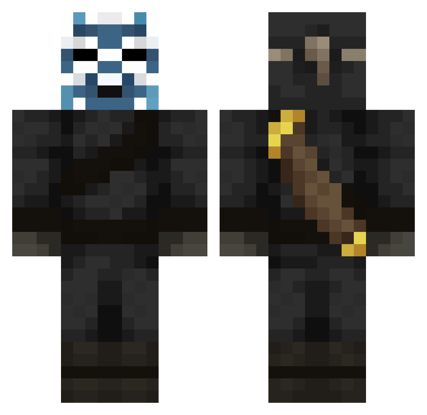 jetzki13 Minecraft skin, front and back view