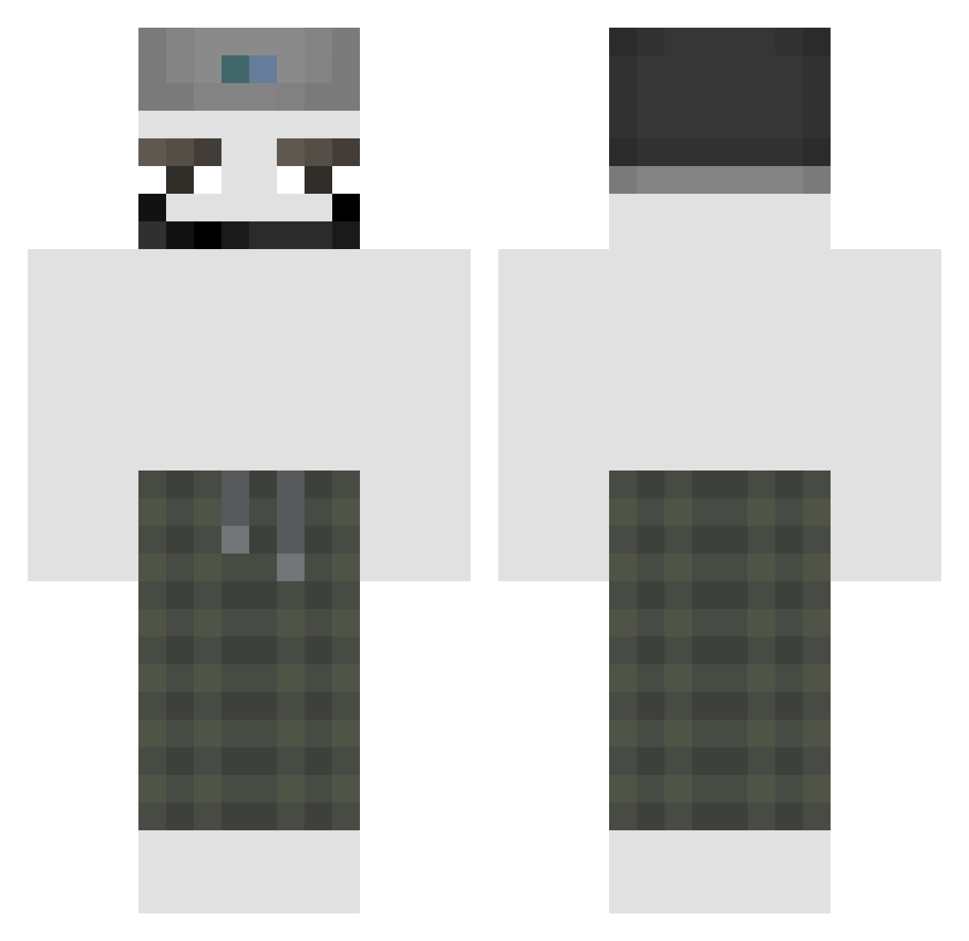 NanoV3rse Minecraft skin, front and back view