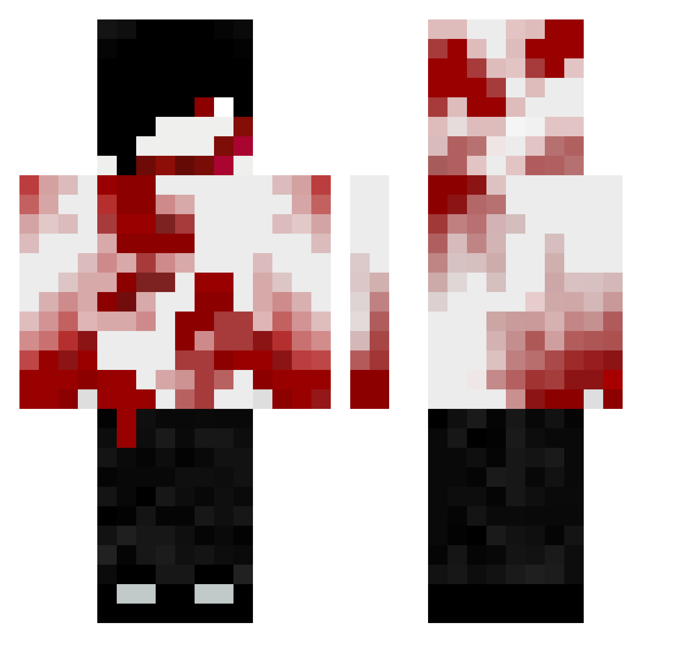 Medien2 Minecraft skin, front and back view