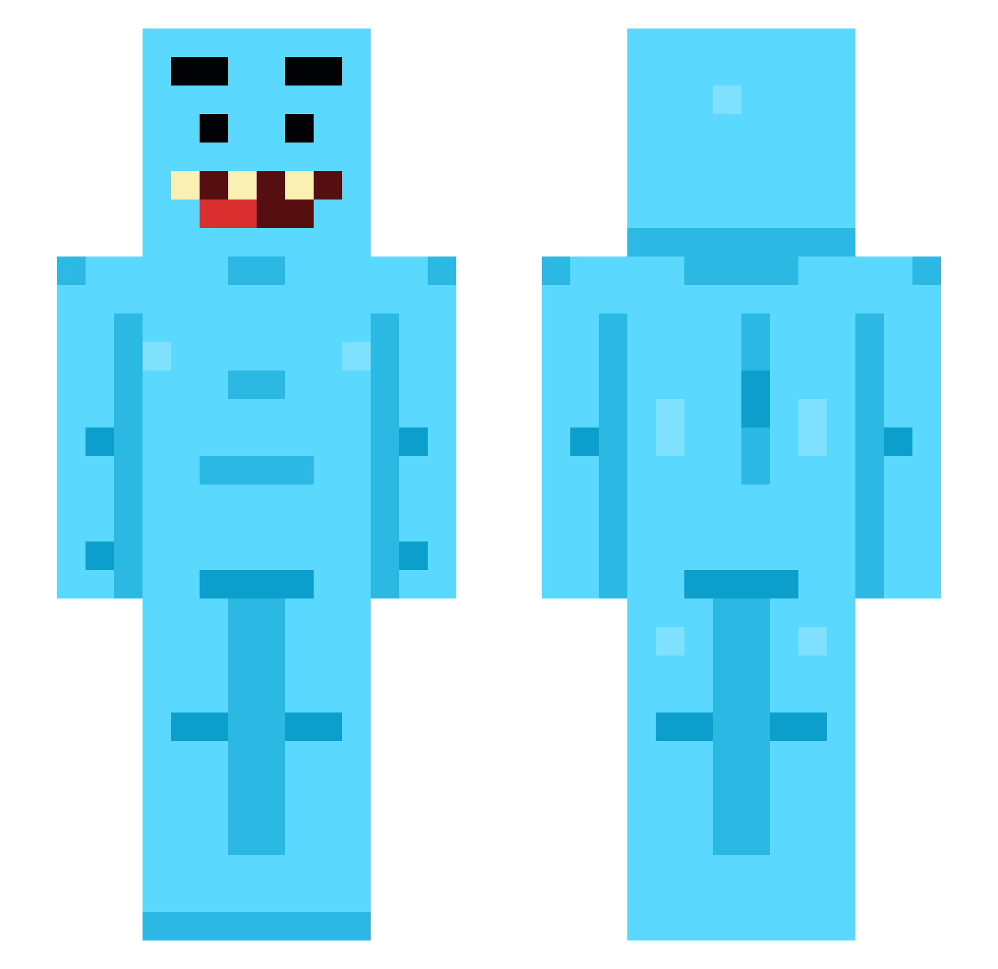 Grimisekai Minecraft skin, front and back view
