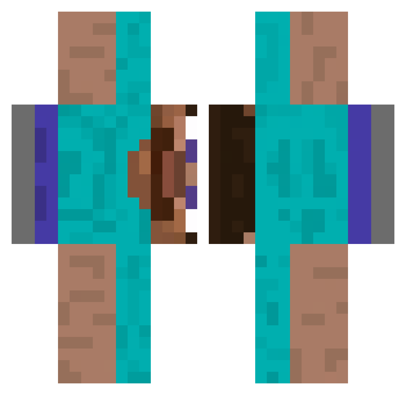 SashaMcF Minecraft skin, front and back view