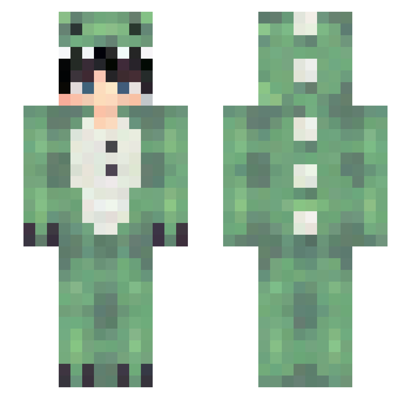 LucasXsauras Minecraft skin, front and back view