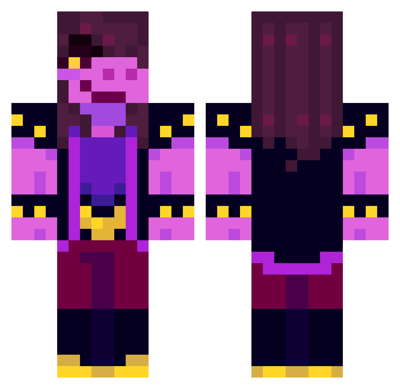 DV_Fluctlight Minecraft skin, front and back view