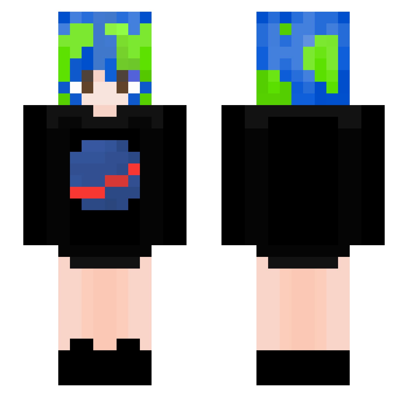 Earthlight Minecraft skin, front and back view