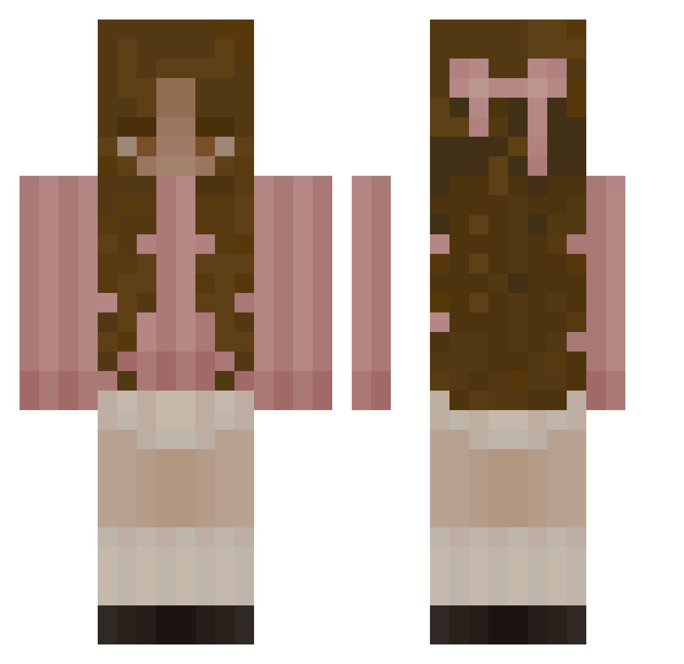 starxmae Minecraft skin, front and back view