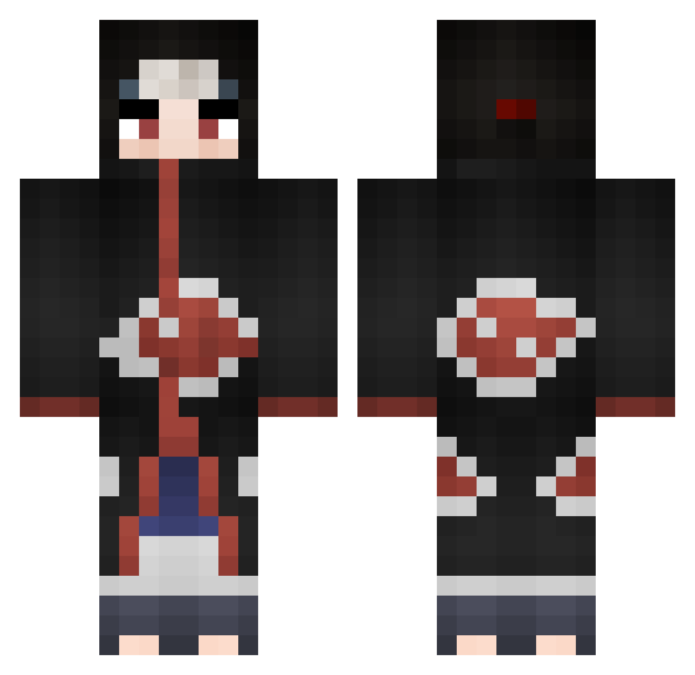 Itachii_ Minecraft skin, front and back view