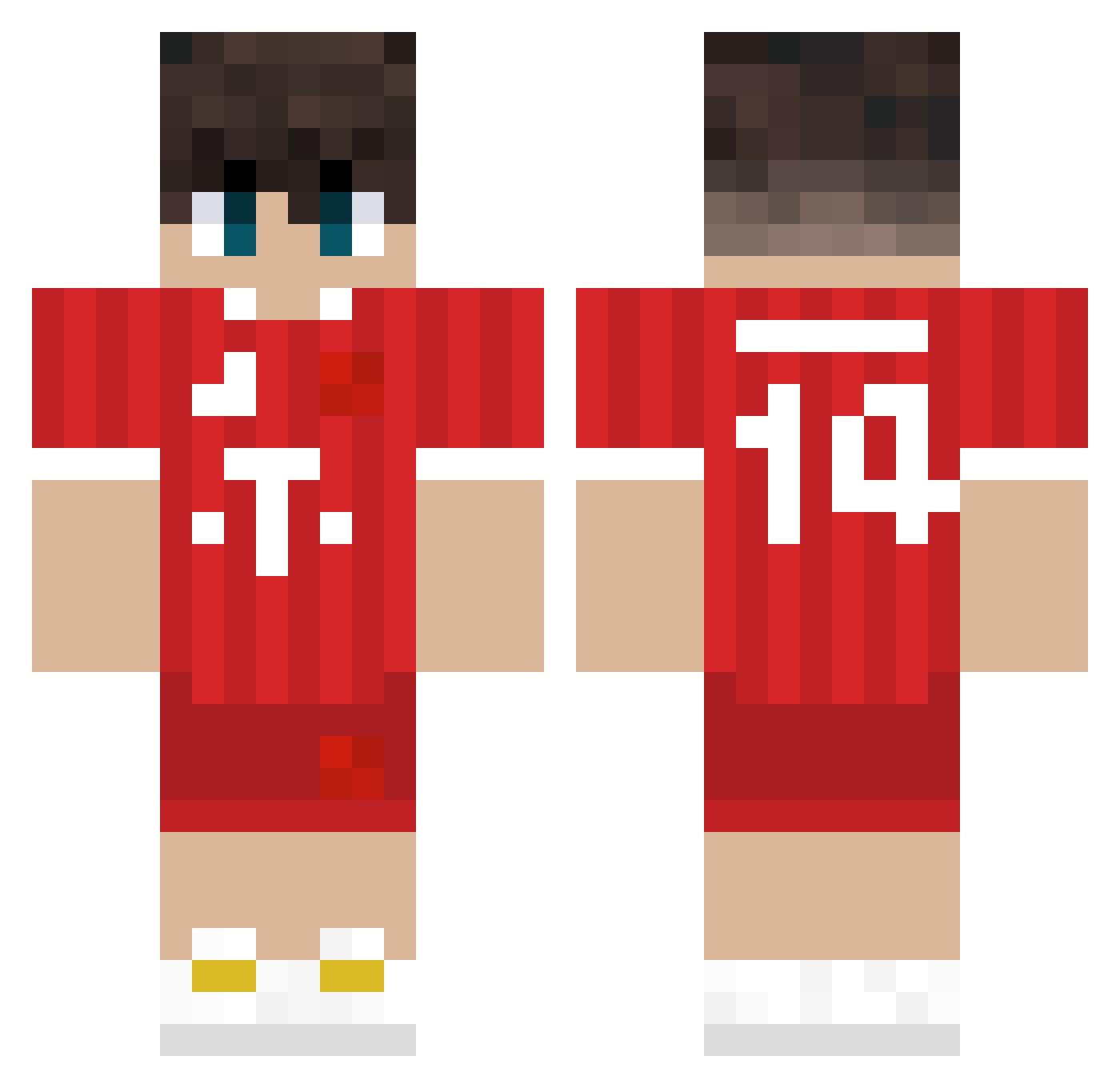 Rumble9 Minecraft skin, front and back view