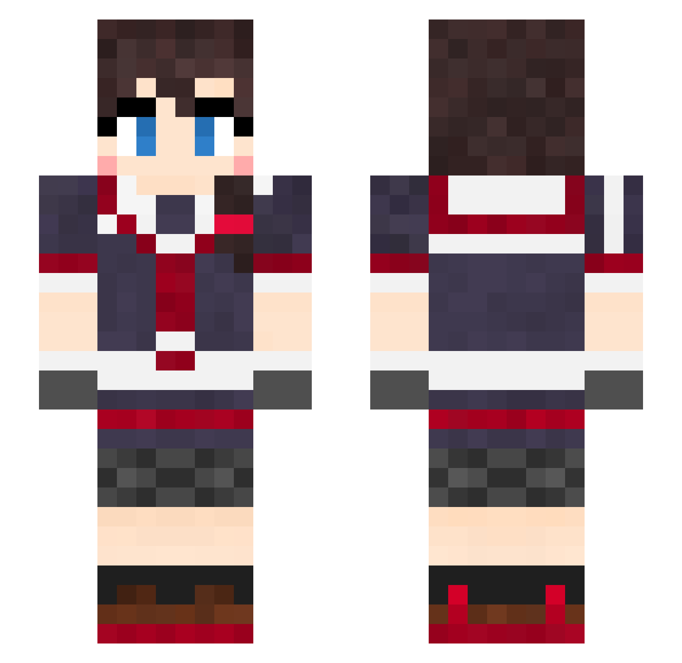OutlawSilver Minecraft skin, front and back view
